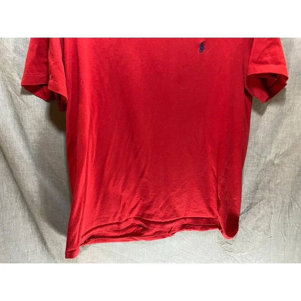 Ralph Lauren Shirt Boys Large Red Blue‎ Pony Pullover Short Sleeve Tee Youth